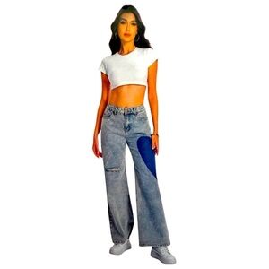 Telepatia Bootcut Relaxed Oversized Baggy Jeans 28 Y2K